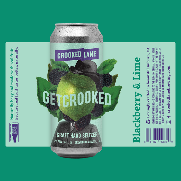 Get Crooked Craft Seltzer - Blackberry Lime (4-Pack of 16 oz. cans)